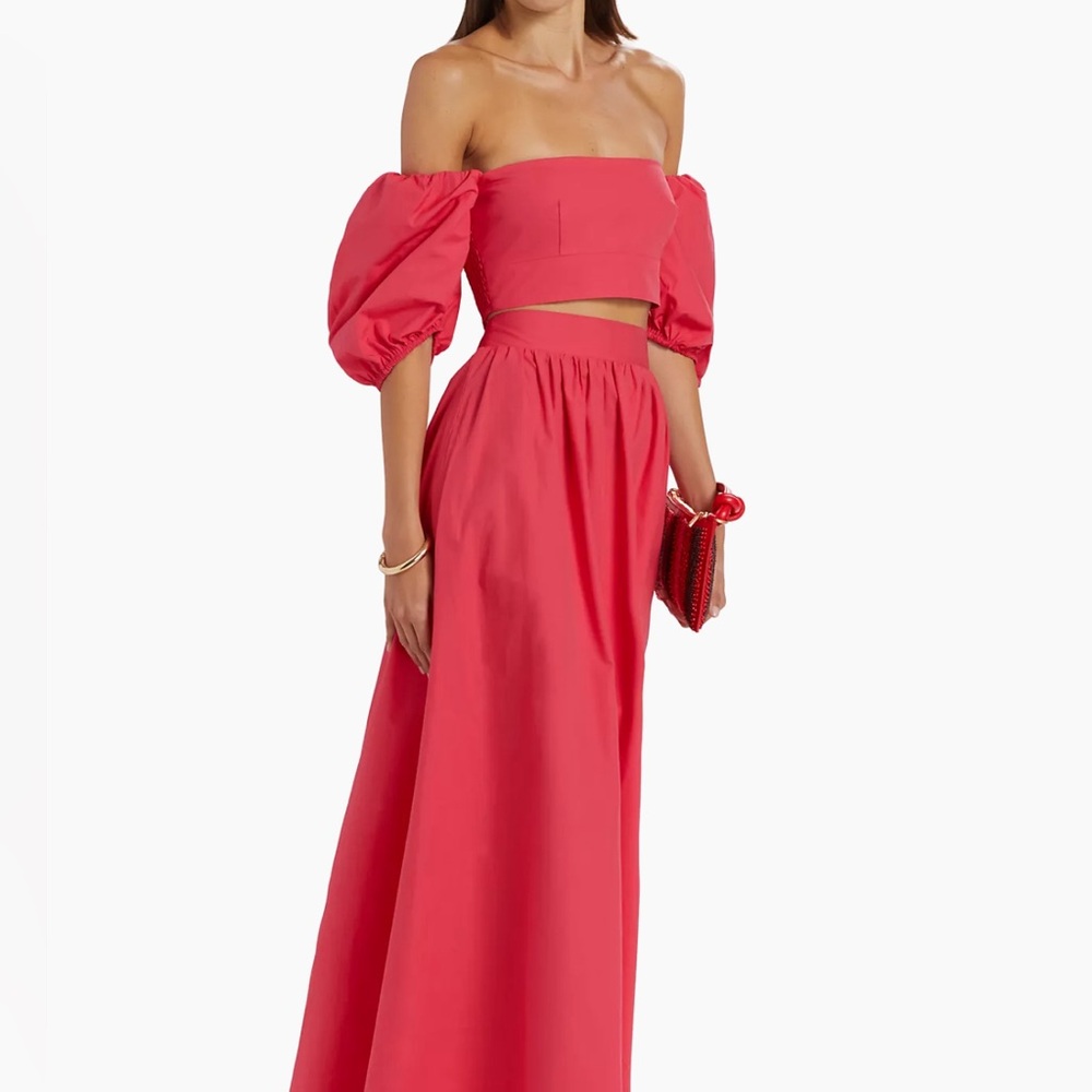 MONTEAU POPLIN BUSTIER CROP TOP